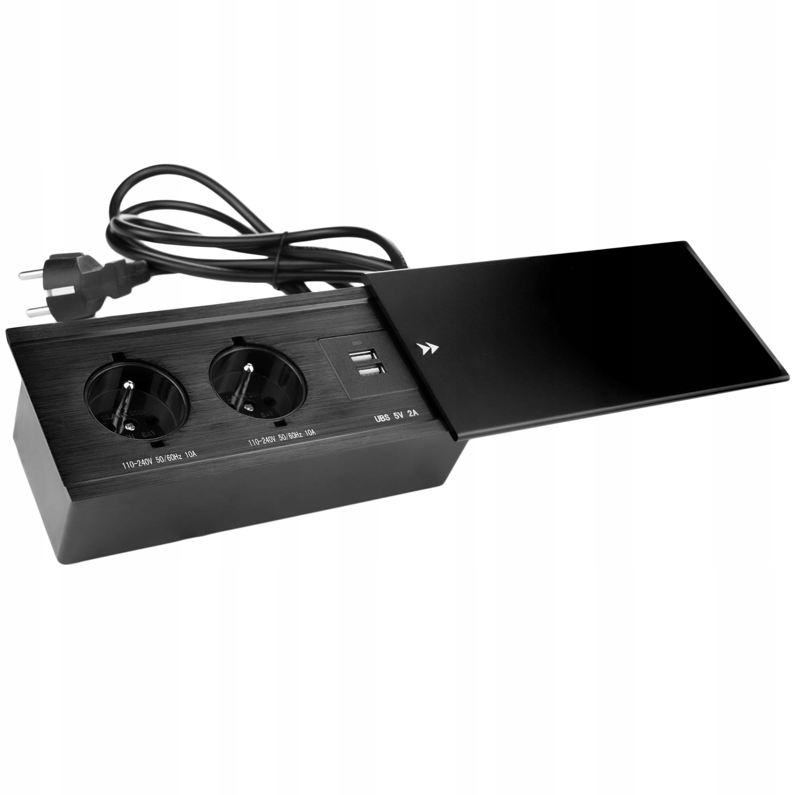 Elektrická lišta, stolová USB Indual čierna